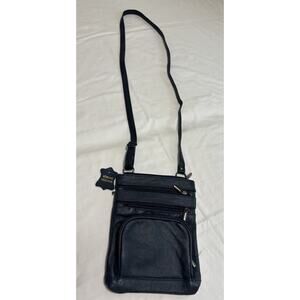 Genuine Soft Leather Crossbody Purse Bag Navy Brand New